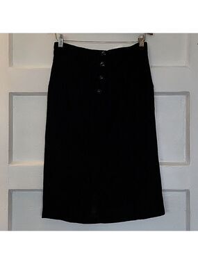 1960s Femme Fatale Faceted Button High Waist Rayon Velvet Pencil Skirt